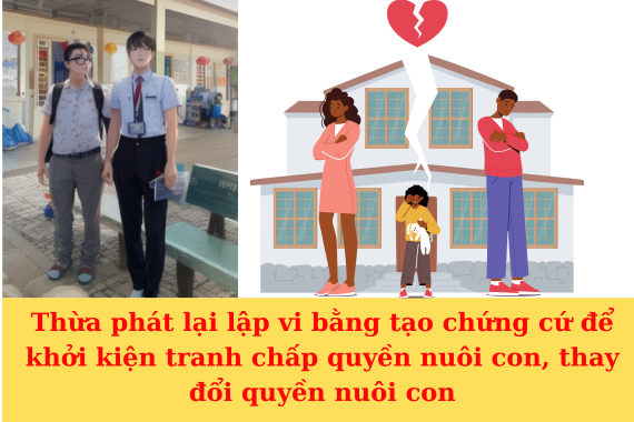 Thừa phát lại lập vi bằng tạo chứng cứ để khởi kiện giành quyền nuôi con hoặc thay đổi quyền nuôi con